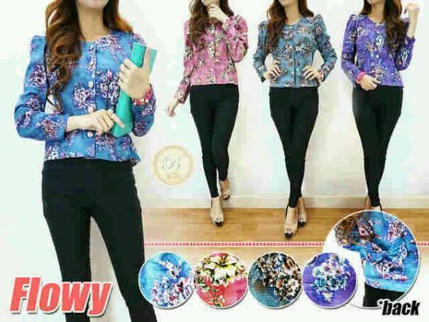 cardigan model flowu top bahan cotton strech