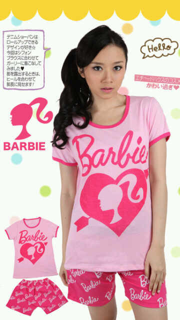 Setelan Celana Pendek Barbie Girl