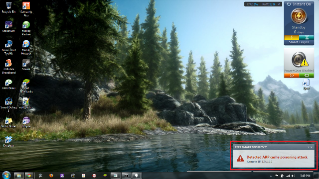 ARP cache poisoning attack ?