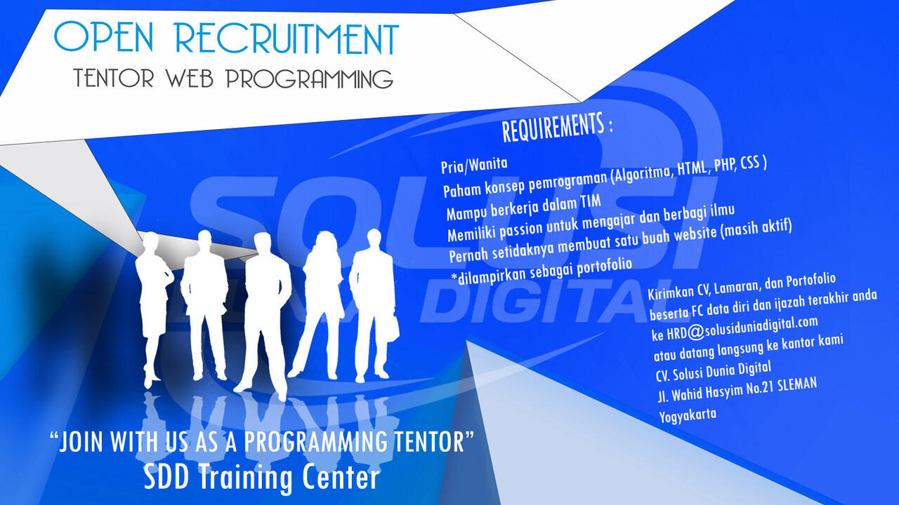 LOWONGAN : Tentor Web Programming Yogyakarta