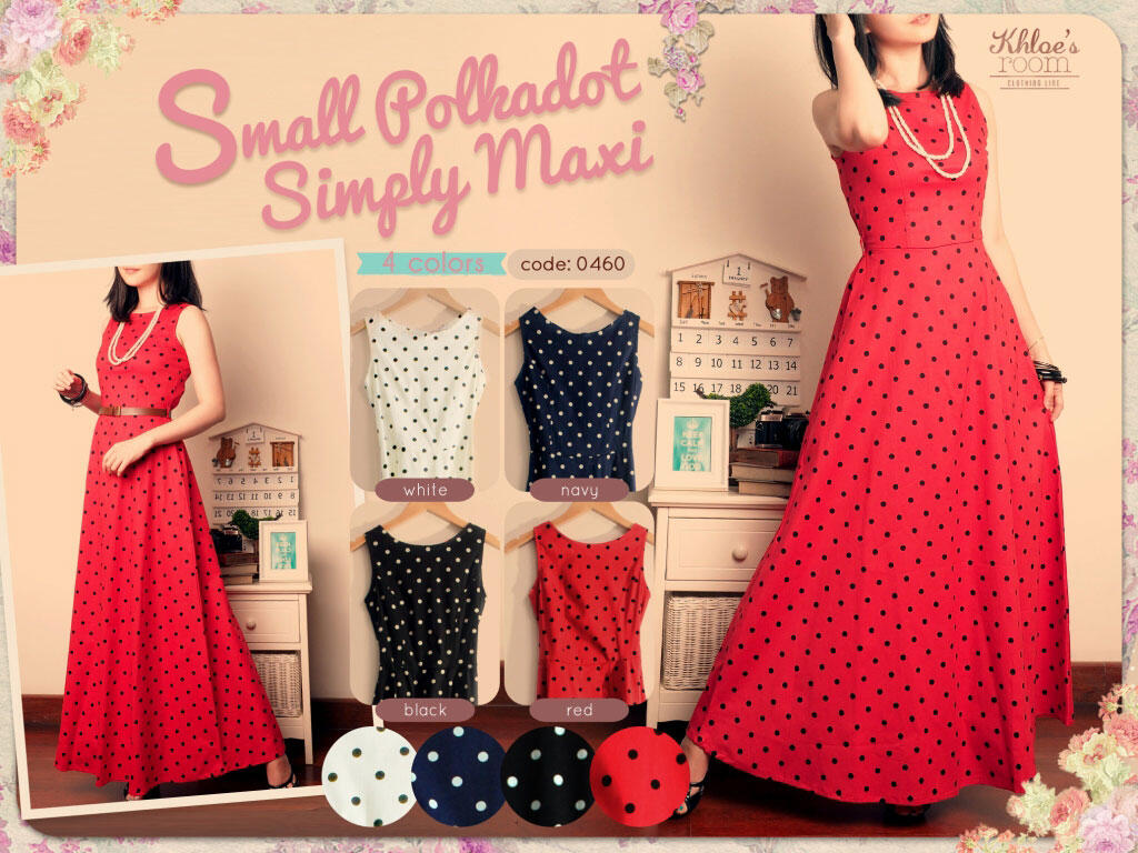 Small Polkadot Simply Maxi Dress + Belt