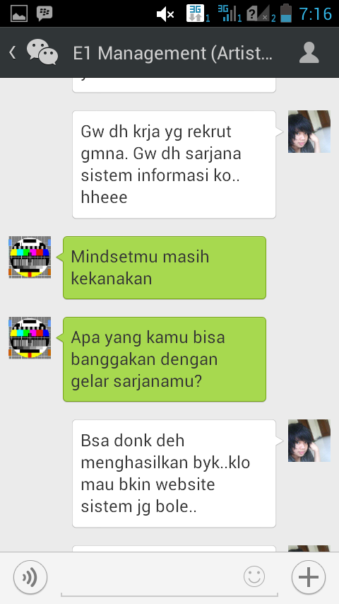 perdebatan ane dengan management artis di wechat (ngaku na ngajak casting)