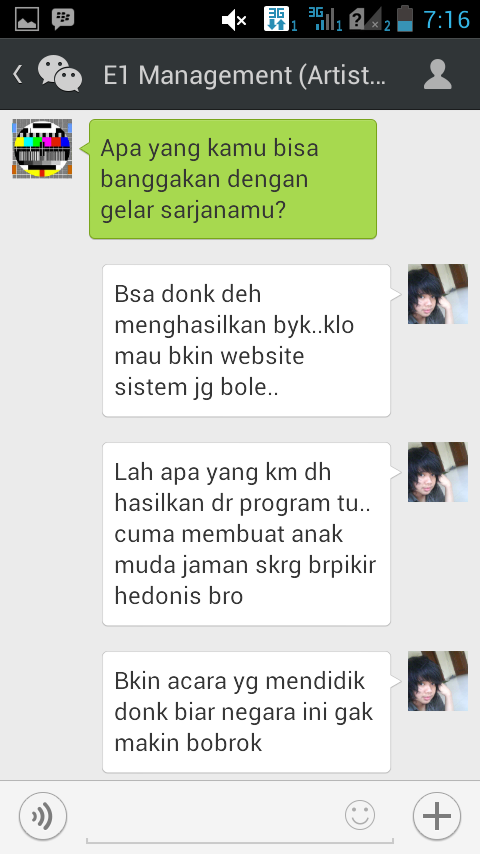 perdebatan ane dengan management artis di wechat (ngaku na ngajak casting)