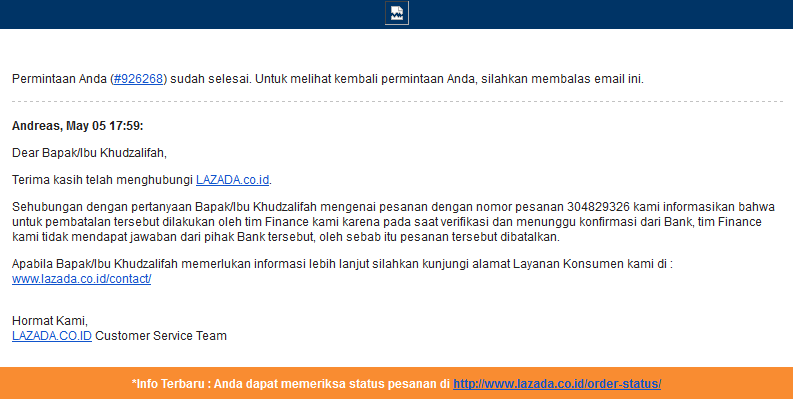 HATI-HATI BELANJA DI LAZADA.....