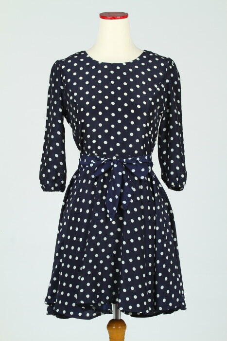 Black Dress Import Polkadot (baju pakaian impor)