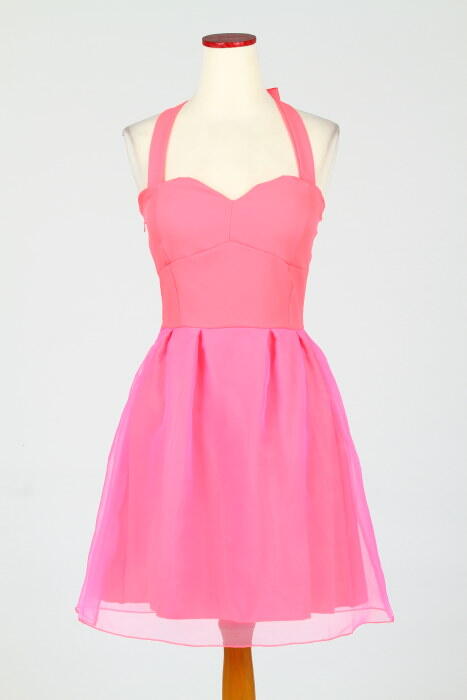 Dress Import Orange Red Cotton Stretch ( baju pakaian impor )