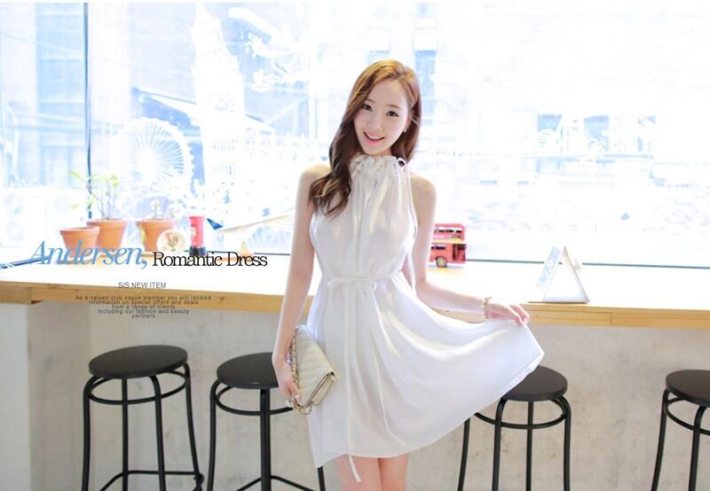 White Dress Chiffon impor ( baju pakaian impor ) Rp. 77.000