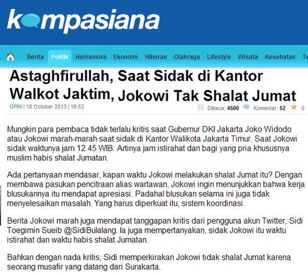 Pak Jokowi Udah shalat Magrib Pak? MURTAD-lah pak. Pilpres sdh selesai