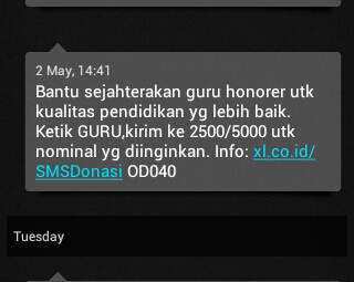 miris liat sms XL