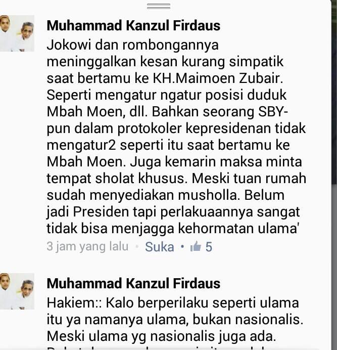 Ini Dia Bukti Pernyataan Santri KH Maimoen Zubair Terkait Kekecewaan Atas Kedatangan 