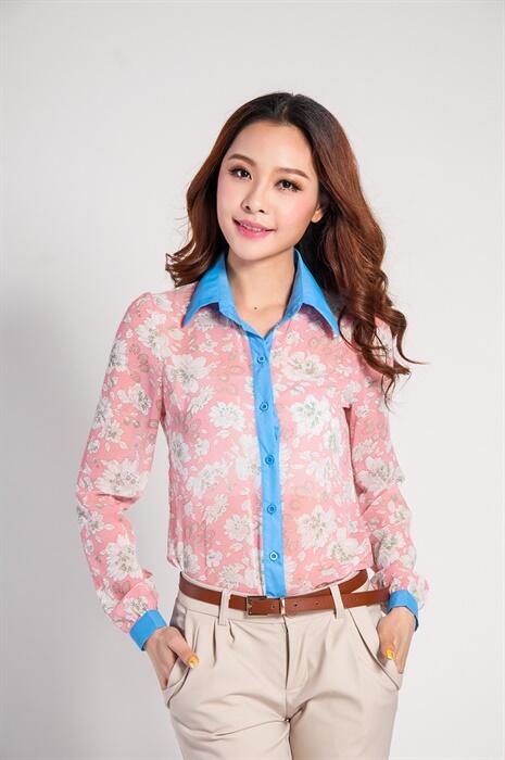 Cute Kemeja Import Bahan Chiffon ( baju pakaian impor )