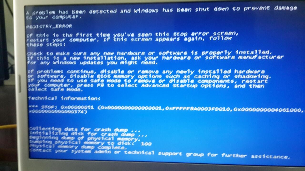 Suhuu,,, tolongin ane dongg,, laptop ane kena blue screen