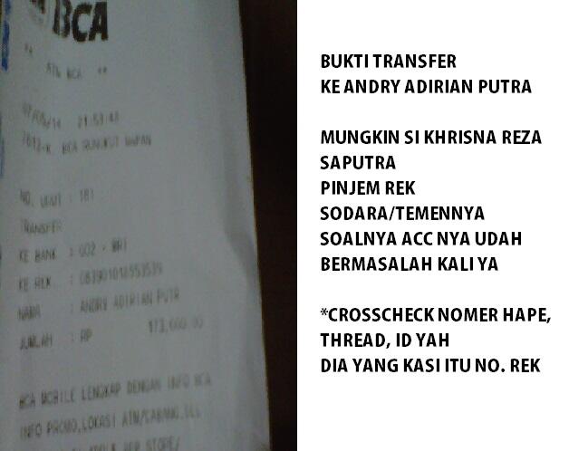 Surat Terbuka utk PENIPU KHRISNA REZA SAPUTRA id sudok123/akun.reza (089632477603)