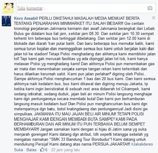 Ketum The Jak Berbeda pendapat dengan The Jakmania sendiri, bukti