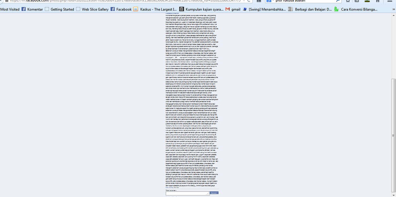 Ini dia komentar facebook terpanjang