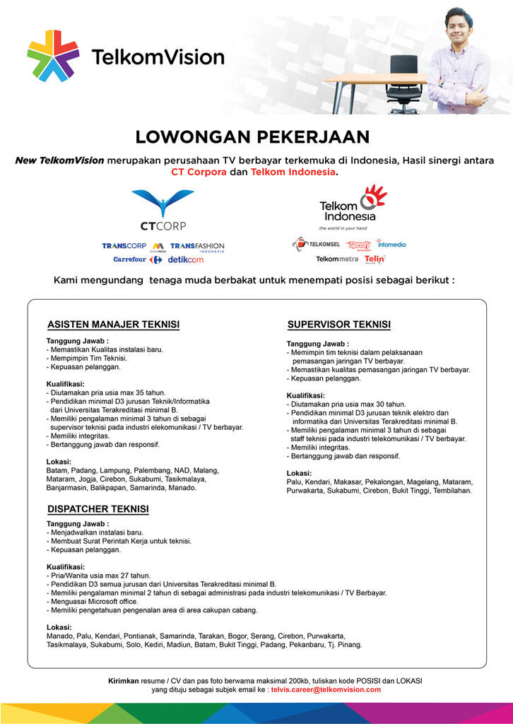 Telkomvision mencari pegawaii….