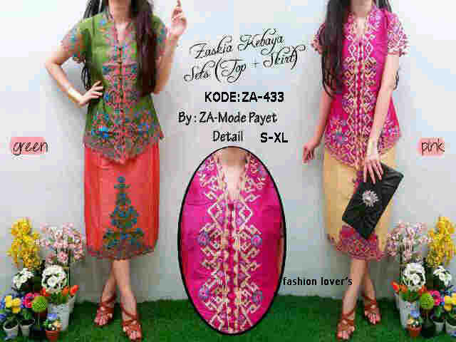 SETELAN KEBAYA PENDEK TABRAK WARNA