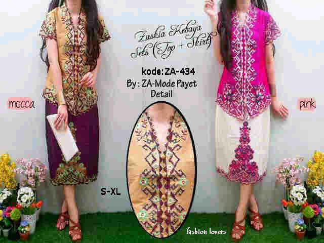 SETELAN KEBAYA PENDEK TABRAK WARNA