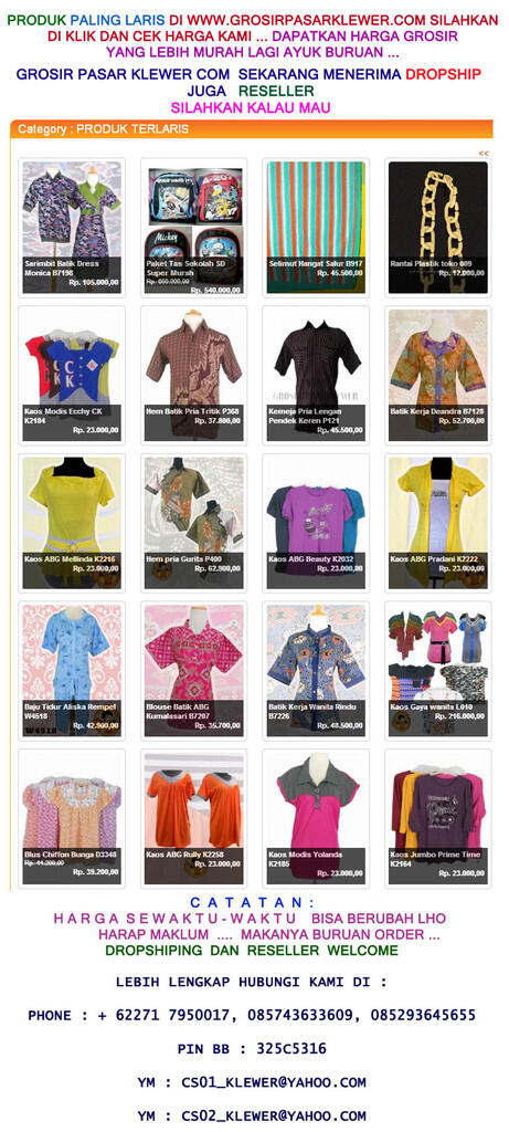 Berita Gembira dari WWW.GROSIRPASARKLEWER.COM