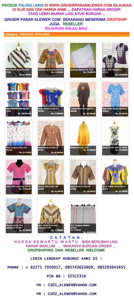 Berita Gembira dari WWW.GROSIRPASARKLEWER.COM