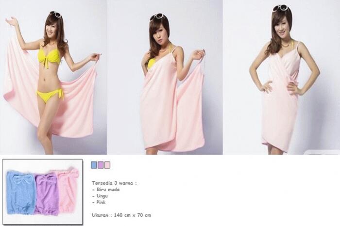 Handuk Multifungsi, bisa jadi baju, seperti memakai gaun