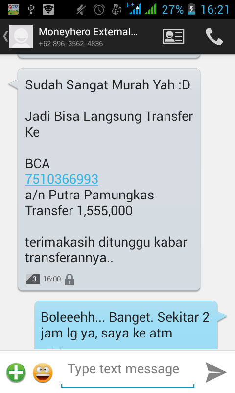 Surat Terbuka utk MoneyHero 089635624836 Rek BCA 7510366993