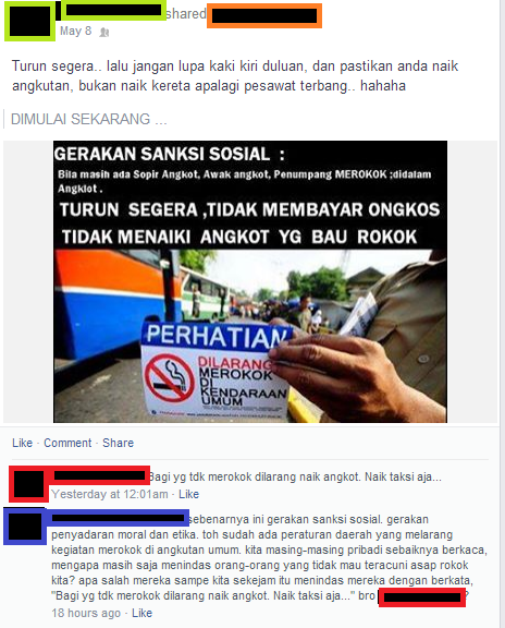 Kebebalan Perokok (menindas orang yang mau sehat)