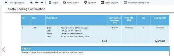 Tiket Asian Dream Cup 2014