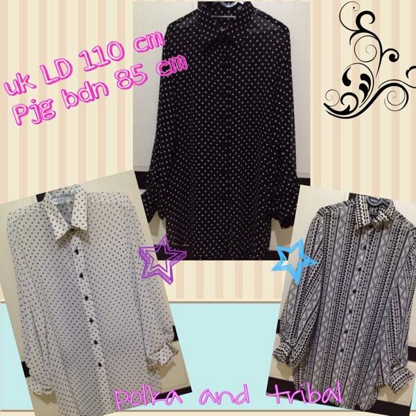 produksi baju hijab murah motif polkadot dan tribal