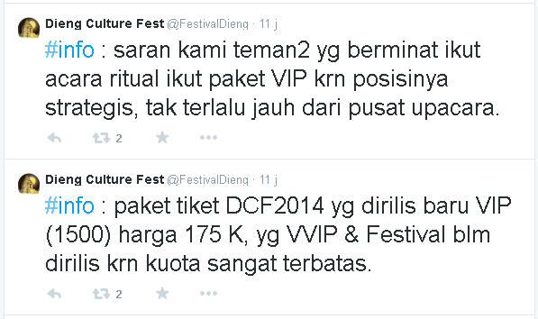 Tiket Dieng Culture Festival 2014 Dinilai Terlalu Mahal