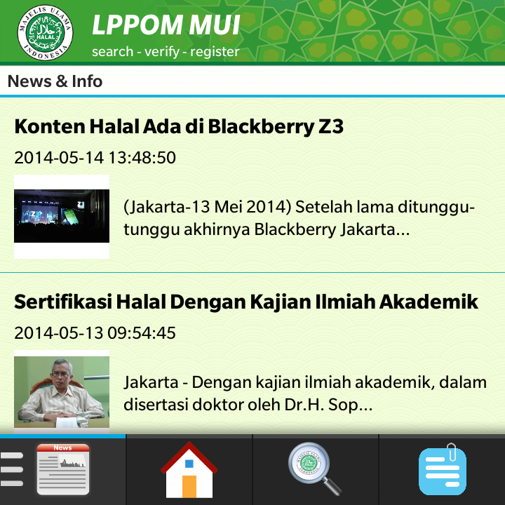Akses Info Halal via Blackberry Apps