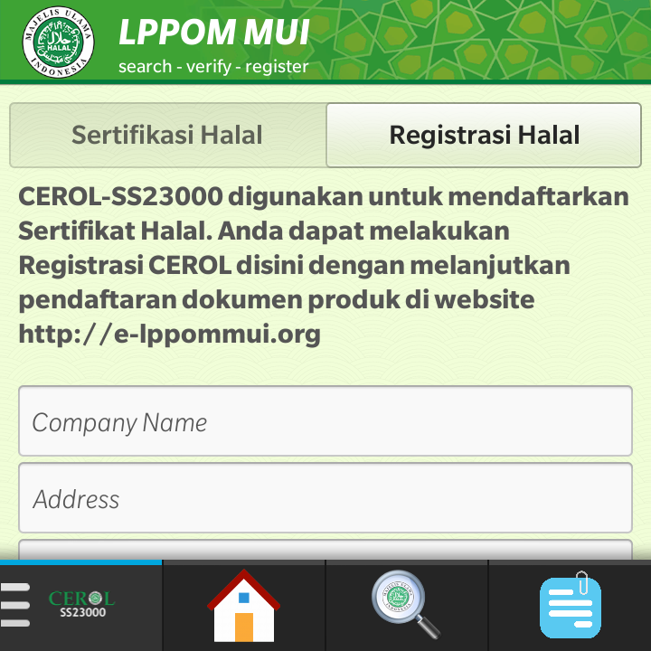 Akses Info Halal via Blackberry Apps
