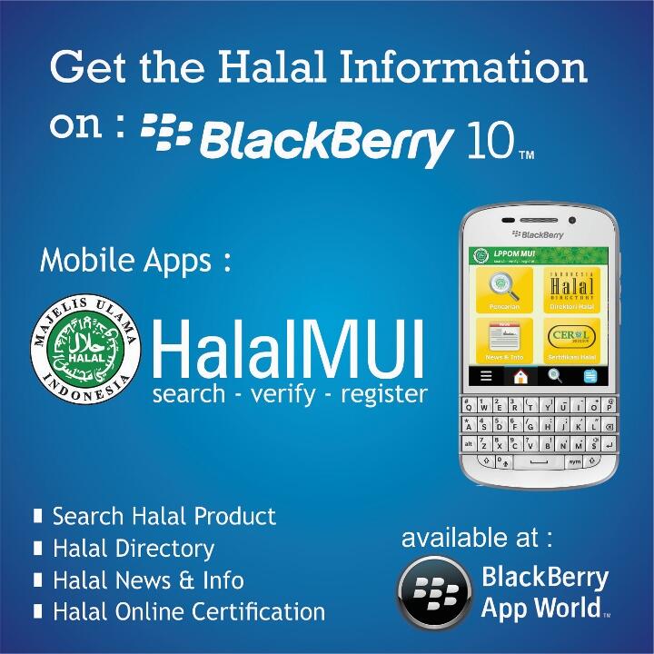 Akses Info Halal via Blackberry Apps