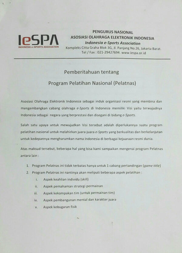 Bukti Pemerintah Mendukung E-sports Indonesia