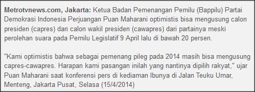 Wah, Puan Maharani Cawapresnya Jokowi?