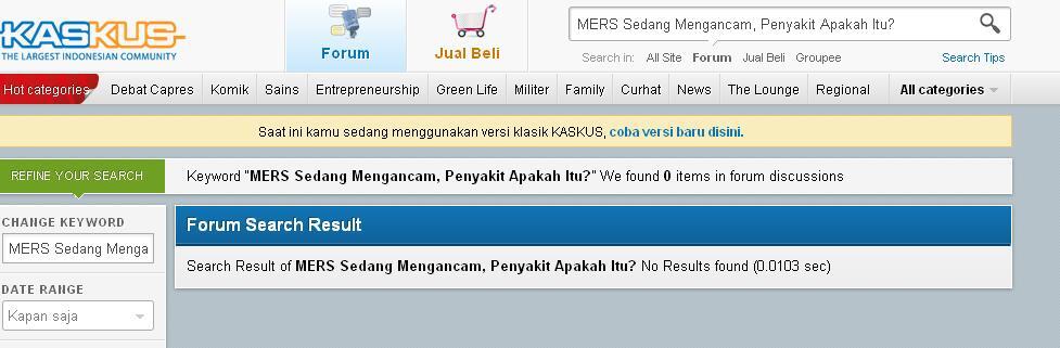 MERS Sedang Mengancam, Penyakit Apakah Itu?