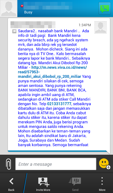 Isu Bank Mandiri Dibobol = HOAX