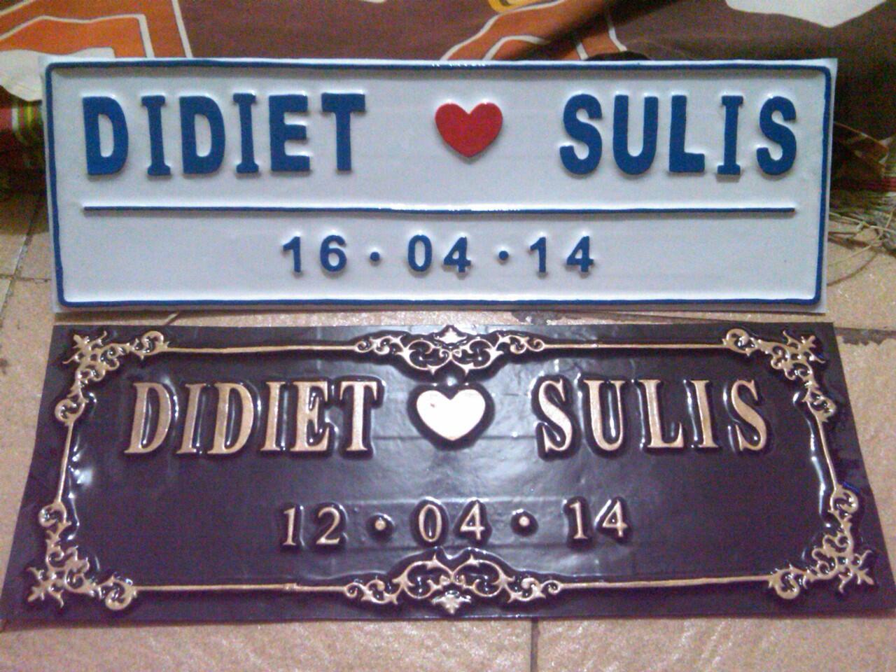 Jual Plat Acecoris untuk Mobil Pengantin