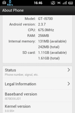 Samsung I5700 galaxy Spica black-Mesin normal