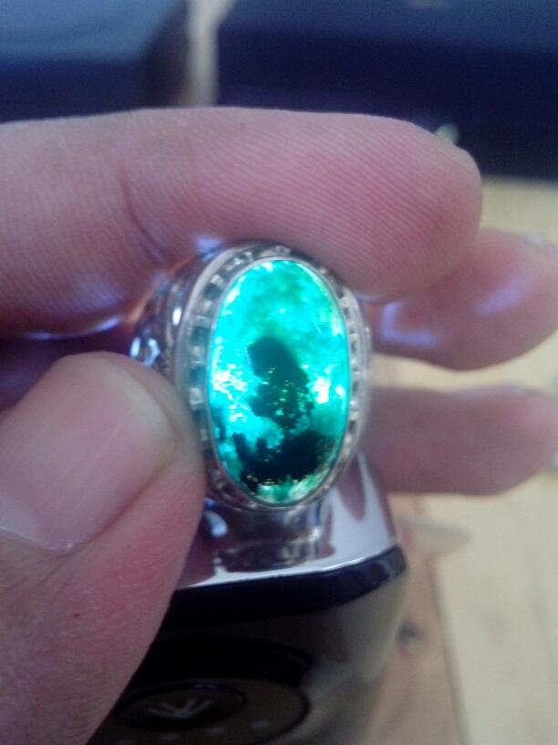 Jual Cincin Batu Bacan Unique + Ring Perak KotaGede Pesenan Tebal