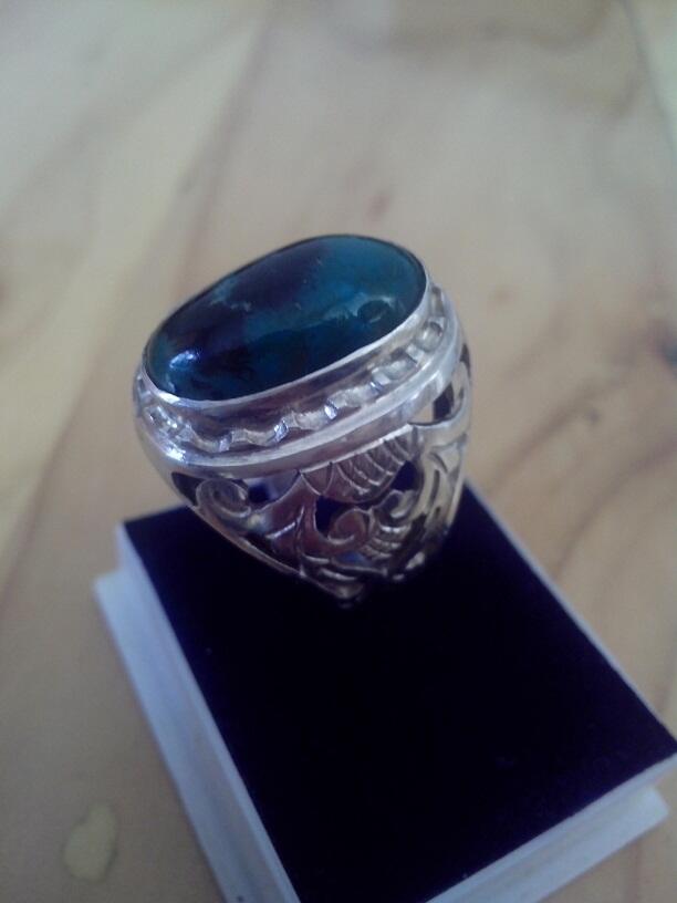 Jual Cincin Batu Bacan Unique + Ring Perak KotaGede Pesenan Tebal