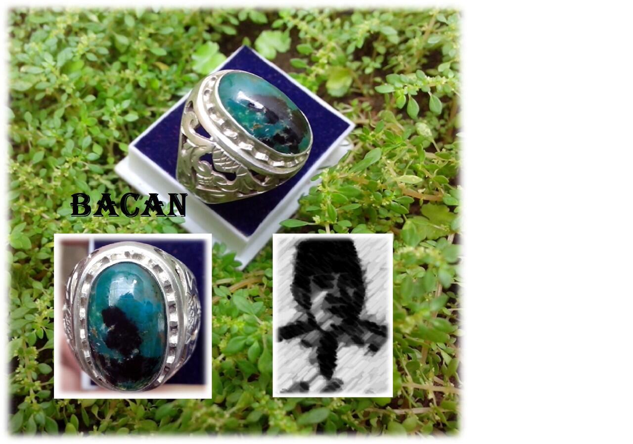 Jual Cincin Batu Bacan Unique + Ring Perak KotaGede Pesenan Tebal