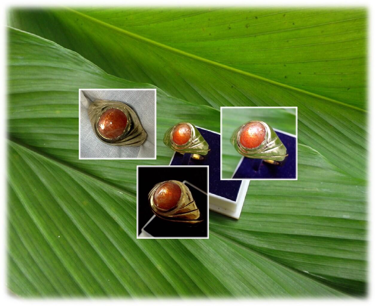 Jual Cincin Batu Bacan Unique + Ring Perak KotaGede Pesenan Tebal