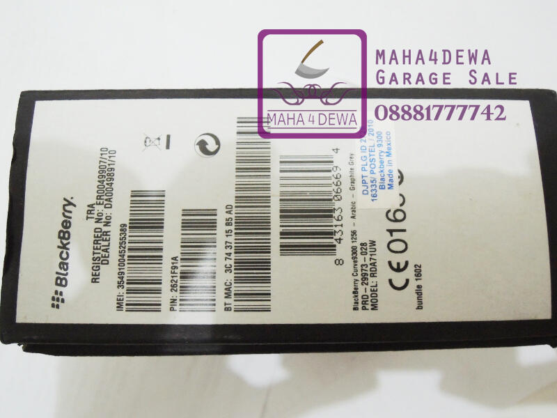 Garage Sale ! Blackberry Curve 3G 9300 Murah Apa Adanya dan Santai