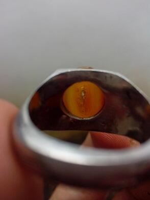 Dijual Batu Combong Cempaka + Ring Monel biasa