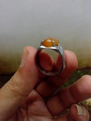 Dijual Batu Combong Cempaka + Ring Monel biasa