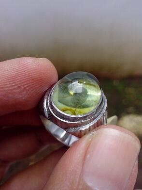 Dijual Batu Obsidian Unique Color + Ring Monel Biasa