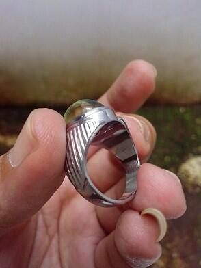 Dijual Batu Obsidian Unique Color + Ring Monel Biasa