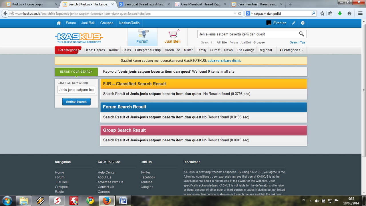 Jenis-jenis satpam beserta item dan quest