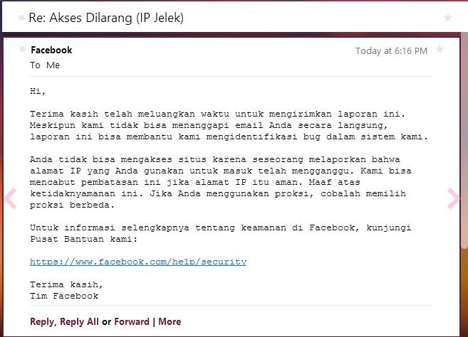 Facebook tidak bisa di akses